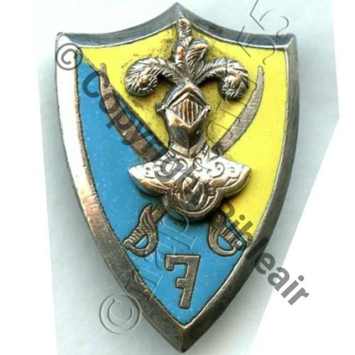 RCA  7eRgt CHASSEURS AFRIQUE  7barre AB.P RENNES 2Anneaux Dos quadrille etame G1089 Src.STELLA 164EurInv