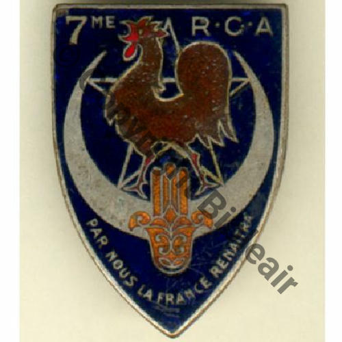RCA  7eRgt CHASSEURS AFRIQUE  DrOM Coq marron Src.grandspins MAP30Eur