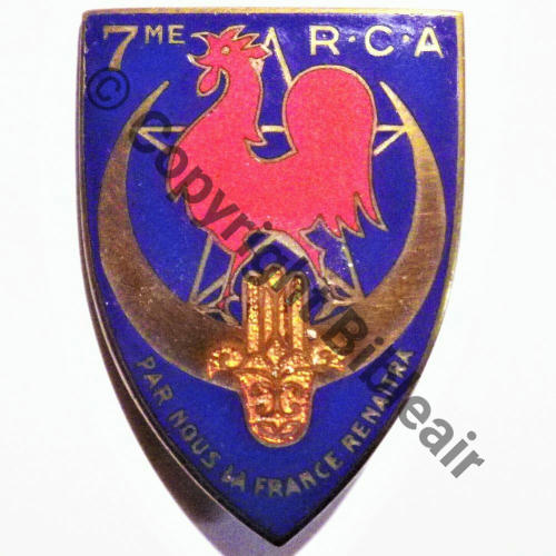 RCA  7eRgt CHASSEURS AFRIQUE  DrPNOM 2Anneaux Guilloche vrac Coq rouge H158 Src.carybroc 28Eur10.20 
