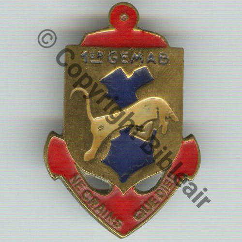 GEMAB  1er Gpe ESCADRON MARCHE ARME BLINDEE  Fab LOC Bol Dos lisse irreg FOND BLEU SPAHIS ALGERIENS Src.skippyves 400EurInv 