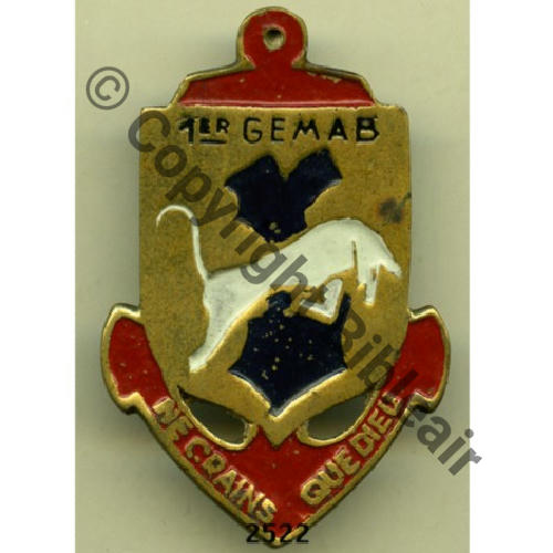 GEMAB  1er Gpe ESCADRON MARCHE ARME BLINDEE  Fab LOC Metal coule ANCRE ROUGE SPAHIS ALGERIENS Src.grandspins13 PV1200Eur 