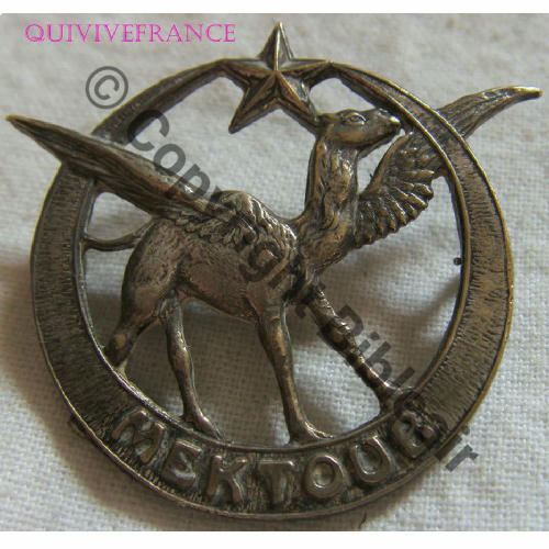 MEHARISTE  2eCIE MEHARISTE LEVANT MEKTOUB en relief au dos CIE DE MEHARISTES DU LEVANT  SM 2Anneaux Dos lisse lune emboutie Src. quivivefrance 400EurInv 