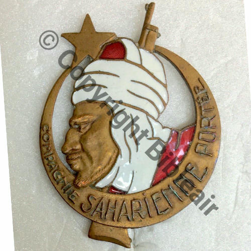 CIE SAHARIENNE PORTEE 1939  SM Bol Dos lisse texte embouti Src.mesnil01 52Eur03.21 