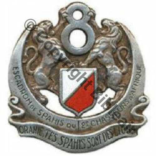 ES.CA 8e ESCADRON SPAHIS 2e CHASSEUR AFRIQUE  DrPBer Dep Eping nourrice Dos irreg scintillant Embouti Src.LAVOCAT PV550Eur 