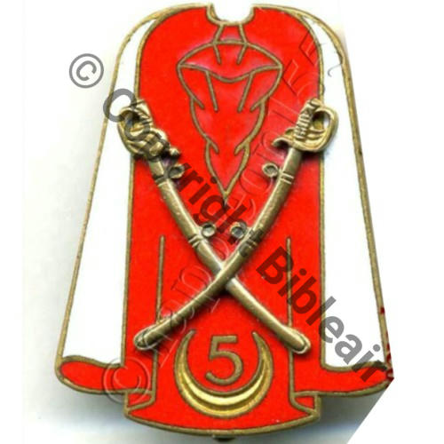 RSA  5eRSA Rgt SPAHIS ALGERIENS  COURTOIS SM Bol octog pastille Dos lisse irreg Sabre agraffe Sc.STELLA MAP24Eur