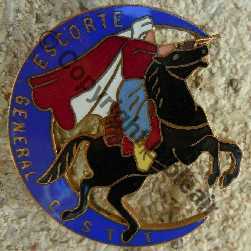RST 4eRgt SPAHIS TUNISIENS ESCORTE GENERAL CSTT  A.AUGIS ST.BARTH LYON 3Lignes Bol allonge dore Dos lisse irreg Src.lapetitebrocdechacha 1180EurInv 