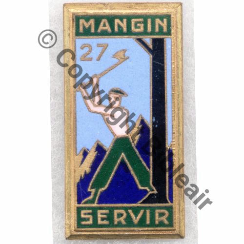 CJF 27  CHANTIER JEUNESSE 27 MANGIN  DrPNBer 2semi circul Bol fenetre Dos lisse irreg estampe leger  Src.entame PV35Eur 