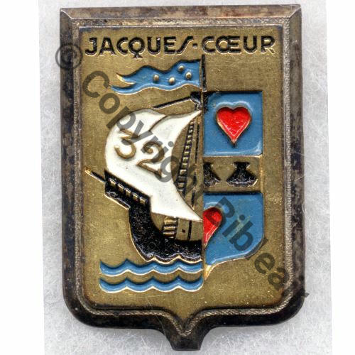 CJF 32  CHANTIER JEUNESSE 32 JACQUES COEUR  DrPNBer 2semi circul Bol Dos lisse irreg estampe leger Src.entame PV45Eur 