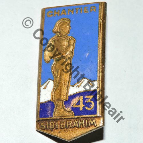 CJF 43  CHANTIER JEUNESSE 43 SIDI BRAHIM  DrPBer Bol fenetre.. ressoude Dos lisse irreg Src.khovan38 PV45Eur 