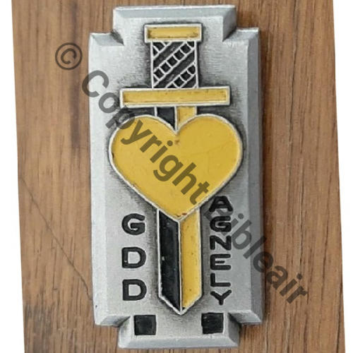 CJF 46   A.AUGIS LYON 2Lign Alu peint 2Griffes Dos grenu 42x21mm Src.leberetvert 135Eur04.24 