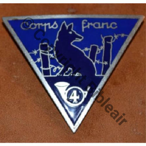 CORPS FRANC 4eCHASSEUR  A.AUGIS ST.BARTH LYON 3Li Bol fenetre allonge Dos grenu Src.dannydunkan 1750EurInv 