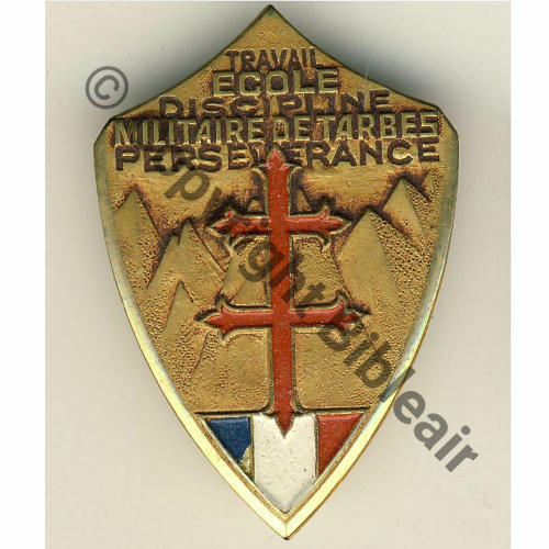 ECOLE MILITAIRE DE TARBES FFI  DrP 2Anneaux Dos strie Src.BARTLETT 25EurInv 