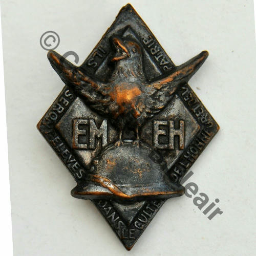 ECOLE MILITAIRE ENFANTINE HERIOT  AB Eping bascule Dos lisse irreg embouti Src.mdt.collections 10EurInv 