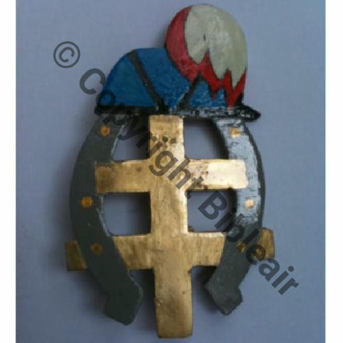 ESM ST.CYR  1943 VEILLE AU DRAPEAU FER A CHEVAL  SM Fab artisanale.. 2Anneaux Dos lisse irreg Grave No130 JP 12.1944 Sc.nounet58 266Eur11.11 