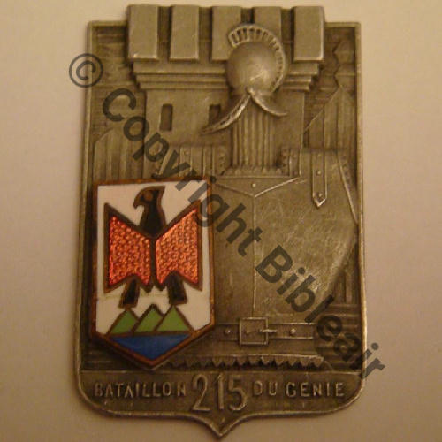 BSM 215e BAT SAPEURS MINEURS 1939  SM Dos lisse irreg Ecusson broche Sans attache Src.flob92 171Eur02.17 