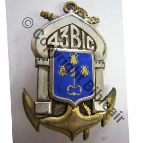 BIC  43e Bat INF COLO  AB SM Bol poinconne AB Dos lisse Embouti Sc.leberetvert 99EurInv