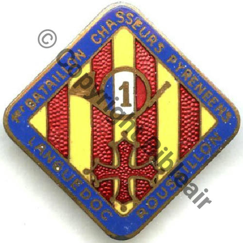 BCP  1erBat CHASSEURS PYRENEENS  A.AUGIS ST.BARTH LYON 3Li Bol fenetre Granuleux Sc.STELLA 148EurInv 