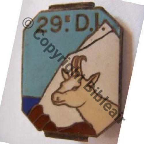 DIA  29e Div  INFANTERIE ALPINE LIGNE MAGINOT DrPBER Past Dos granuleux Sc.quivivefrance 67Eur10.07