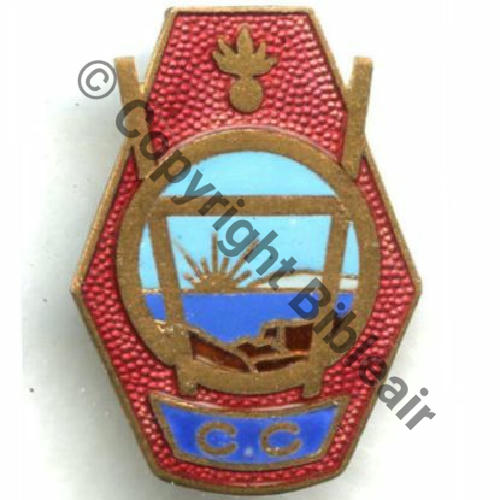 CIE COMMANDEMENT INFANTERIE Av WW2  A.AUGIS ST.BARTH LYON 3Li Bol fenetre allonge argente Dos dore Granuleux Src.STELLA 38Eur(x2) 