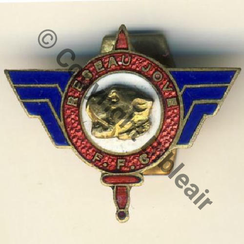 FFC  Reseau JOVE FFC RENS FFI Miniature  SM Pince Boutonniere  Dos lisse irreg Src.Ph.BARTLETT 120Eur11.14 