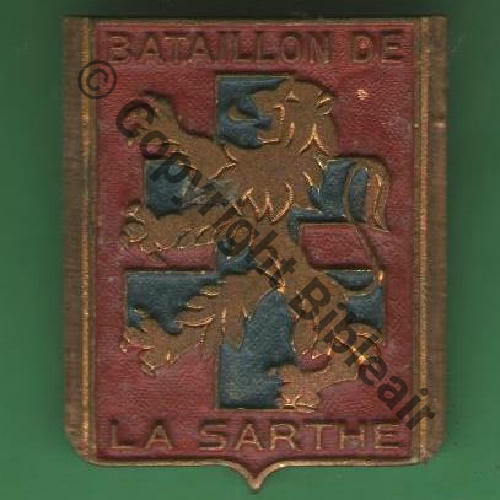 FFI  BATAILLON DE LA SARTHE  DrP Eping bascule Dos lisse Src.vieuloupdemer  100EurInv 