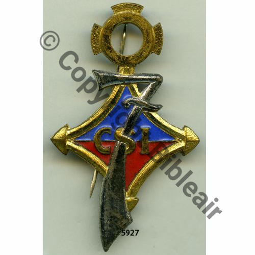 CSI  7e CIE SAHARIENNE INFANTERIE G1591  Dr Dos lisse Src.grandspins13 PV54Eur