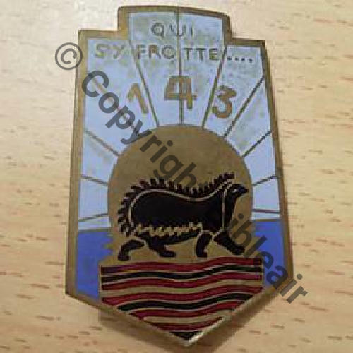 RI  143e RI WW2  AB.P SM Bol poinconne Dos lisse irreg Sc.che2rei 140EurInv