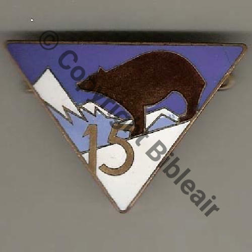 RIA  15e Rgt  INFANTERIE ALPINE  AB.P Dep Bol Dos lisse irreg Sc.mian04nou 116Eur03.09 350EurInv 