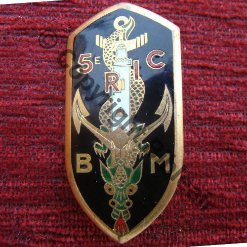 RIC  5eRgt INFANTERIE COLONIALE BMEO  AB.Rennes SM Bol poinconne Dos quadrille Poincon avec 1122 Src.lectou32 70EurInv 