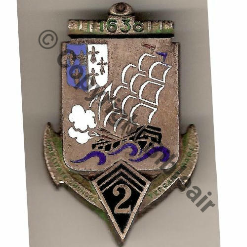 RIC  BAT du 2eRgt INFANTERIE COLONIALE EO Vent Inverse  DrPBer Dep Bol fenetre Embouti Src.mian04nou PV340Eur