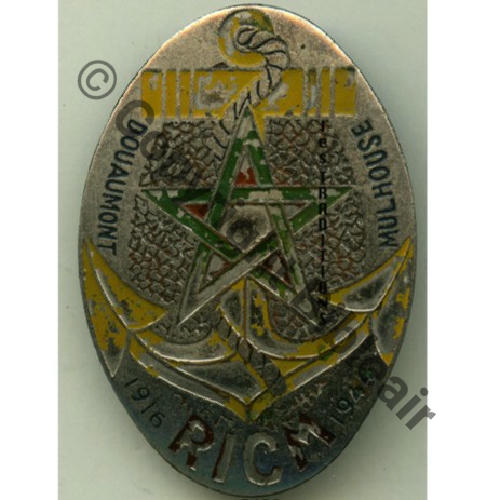 RICM  Rgt INFANTERIE COLONIALE MAROC  Fond plein 44x31mm grave a acide  Fab LOC Attach Tube Sc.grandspins13 PV1500Eur 