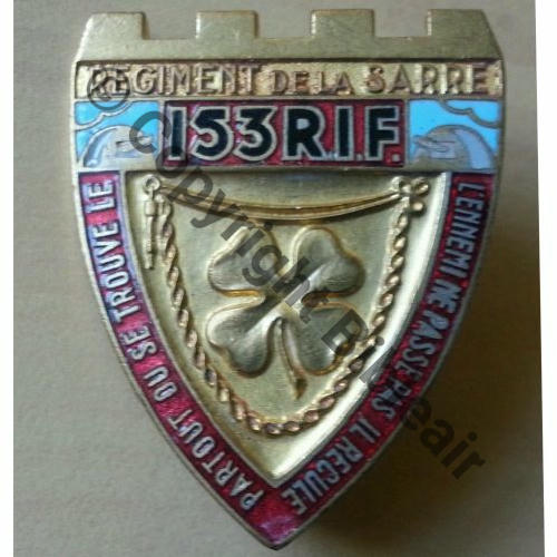 RIF  153e Rgt INFANTERIE FORTERESSE SARRE Ligne MAGINOT  AB.P Dep Poincon Bol poincone Dos lisse  Src.dannydunkan 85EurInv 
