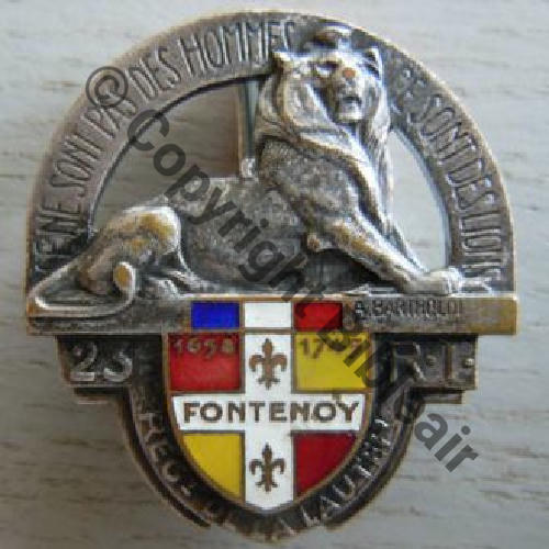 RIF  23eRIF Rgt de la LAUTER  LIGNE MAGINOT AB.P Dep Bol Poinconne Dos lisse Src.tornesol270 38Eur08.12 