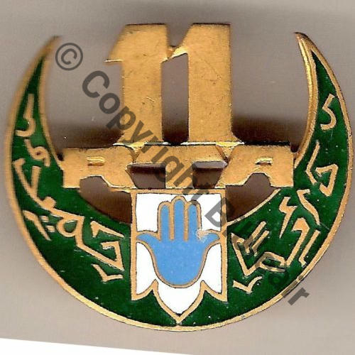RTA  11eRgt TIRAILLEURS ALGERIENS   AB.P Dep +Poincon Tube long Dos lisse Src.mian04nou PV47Eur