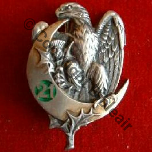 RTA  21eRgt TIRAILLEURS ALGERIENS   DrPBER Dep  Eping tuyau Dos lisse Embouti grave ARGENT Poincon Sc.gaulois74