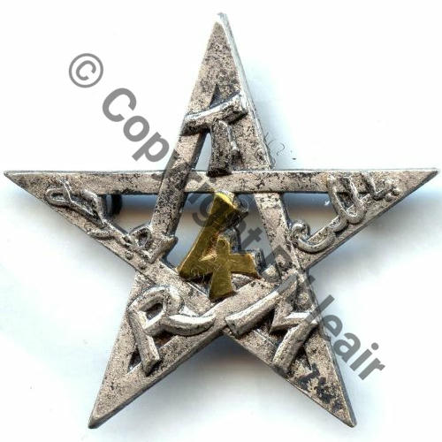 RTM  4eRgt TIRAILLEURS MAROCAINS  SM 2Anneaux Dos lisse irreg Embouti Src.STELLA PV10Eur