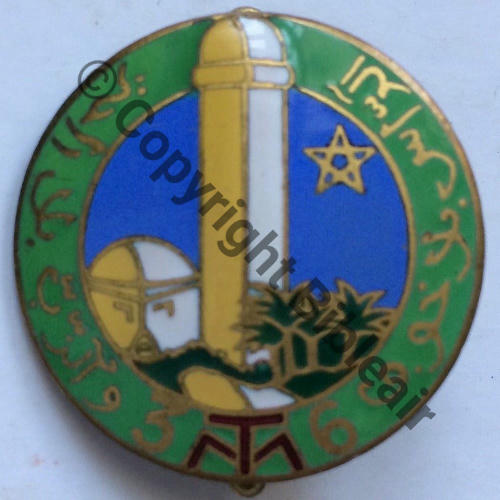 RTM  6eRgt TIRAILLEURS MAROCAINS  3eCIE 1939.45  AB SM Bol pastille AB Rennes  et poinconne Dos lisse irreg concave Src.edenpat18 500EurInv 