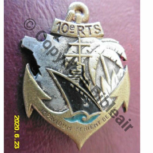 RTS  10eRgt TIRAILLEURS SENEGALAIS  DRAGO Dep 2Anneaux Dos lisse irreg VAGUE BLEUE  Src.5178sam  100EurInv 