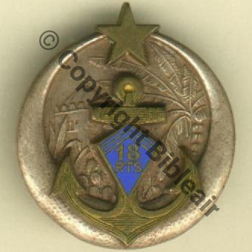 RTS  18eRgt TIRAILLEURS SENEGALAIS  DrPNBER Dep Emaille Sc.grandspins13 85EurInv