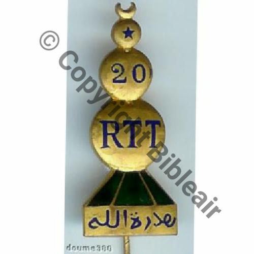 RTT  20eRgt TIRAILLEURS TUNISIENS  DrPBER Dep Eping simple Dos lisse irreg Embouti Sc.doume380 MAP150Eur