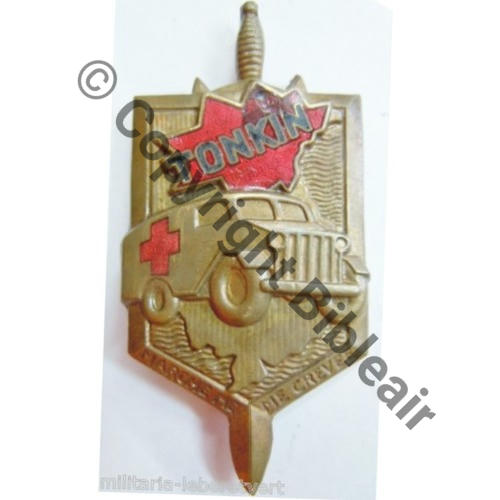 AMBULANCIERE TONKIN LEGION  AB SM Bol poinconne Dos lisse Embouti 600EurInv Src.leberetvert 
