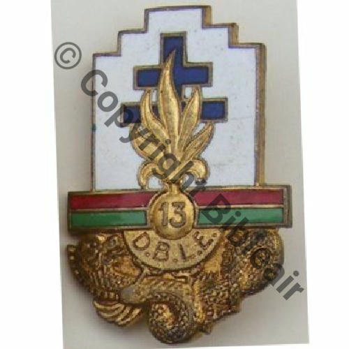 DBLE  13eDBLE Avec AILERON GRENADE en creux FLAMMES Ecartees  AB Past AB Dos lisse Src.vieillarde 13Eur04.15