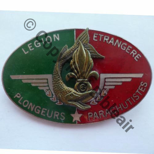 REG  6eRgt Etranger Genie  PLONGEURS PARAS  G et P 08012 en relief Bol losange fenetre guilloche Src.germanauctions PV50Eur