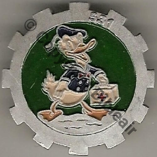 CAS  531Cie AUTO SANITAIRE du TRAIN Alu peint  A.AUGIS LYON ST.BARTH 2Li 2Griffes Dos granuleux Sc.mian04nou 181Eur02.09 
