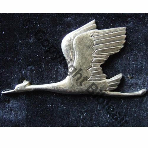 003 REPRODUCTION ARGENT CIGOGNE SPA.167 Sans poincon 2Anneaux Dos lisse NON PORTES Src.sierck2009  