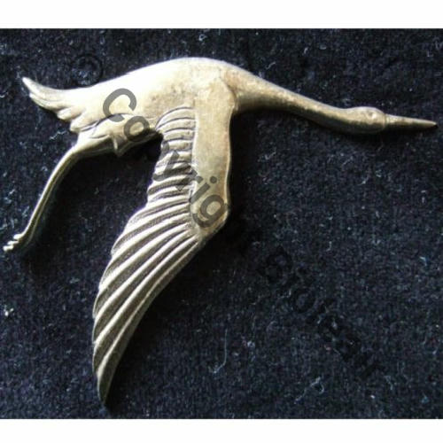 003 REPRODUCTION ARGENT CIGOGNE SPA.3 Sans poincon 2Anneaux Dos lisse NON PORTES Src.sierck2009  
