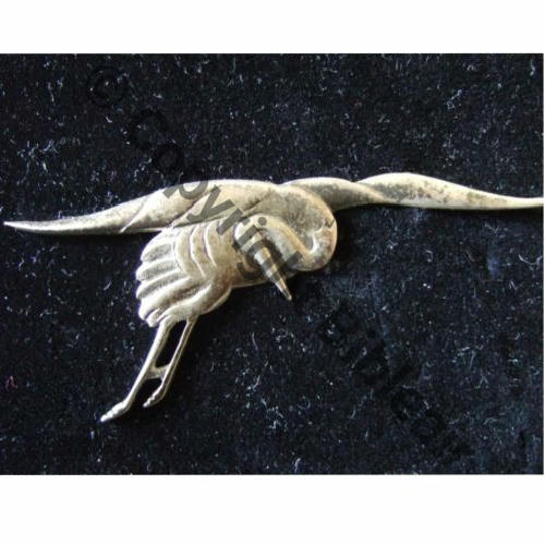003 REPRODUCTION ARGENT CIGOGNE SPA.73 Sans poincon 2Anneaux Dos lisse NON PORTES Src.sierck2009  